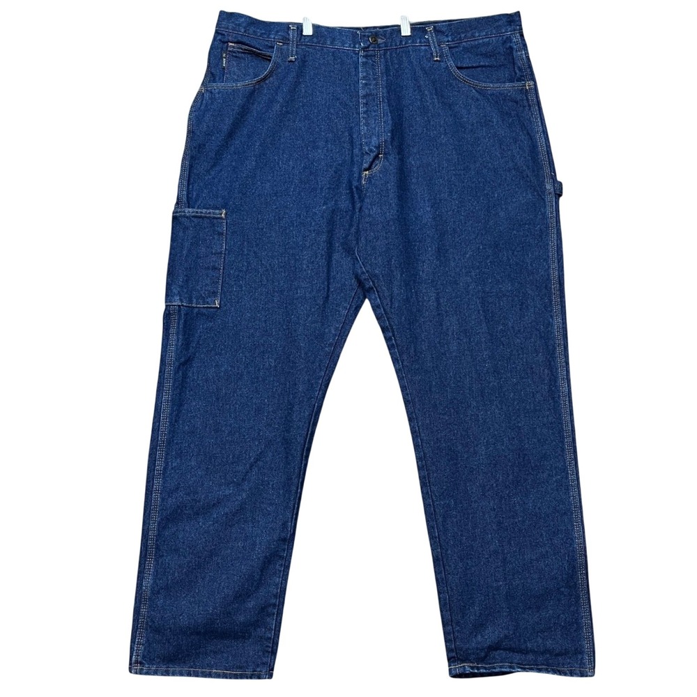 Bulwark FR Jeans Mens 44x32 Dark Wash Flat Front Flame Resistant Carpenter Twill